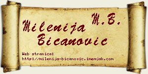 Milenija Bicanović vizit kartica